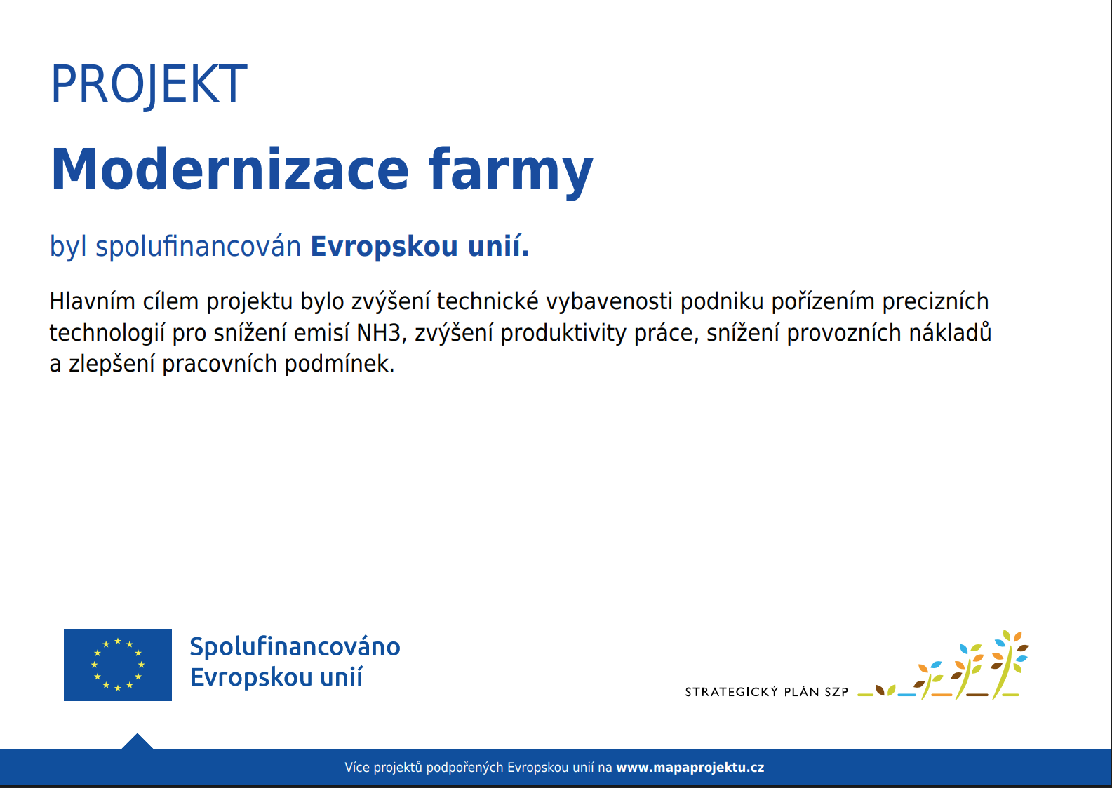 Projekt Modernizace farmy